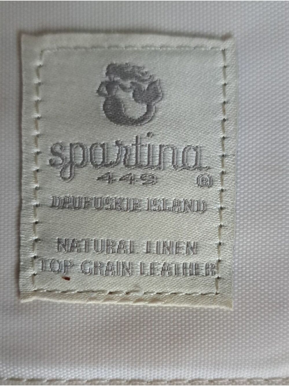 Spartina 449 Natural linen full grain leather Wallet floral snap closure - Picture 5 of 6